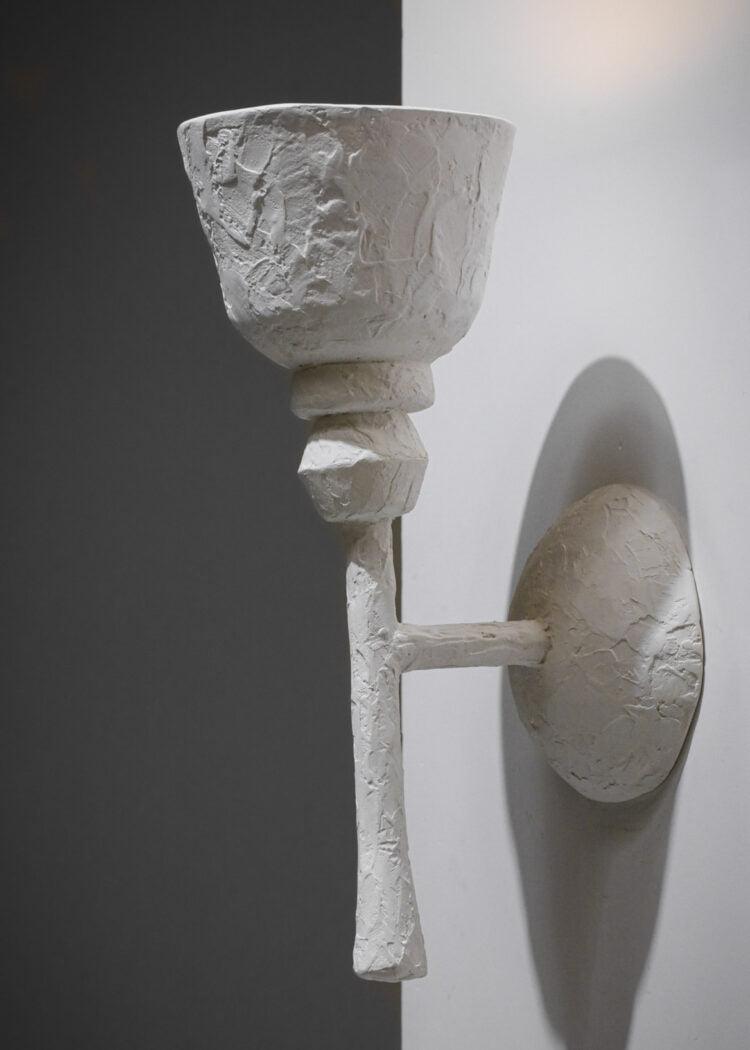 paire d’appliques en plâtre moderne dans le style de jean michel frank et diego giacometti