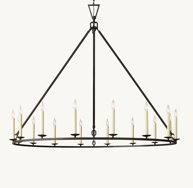 19TH C. ENGLISH OPENWORK ROUND CHANDELIER 72"
