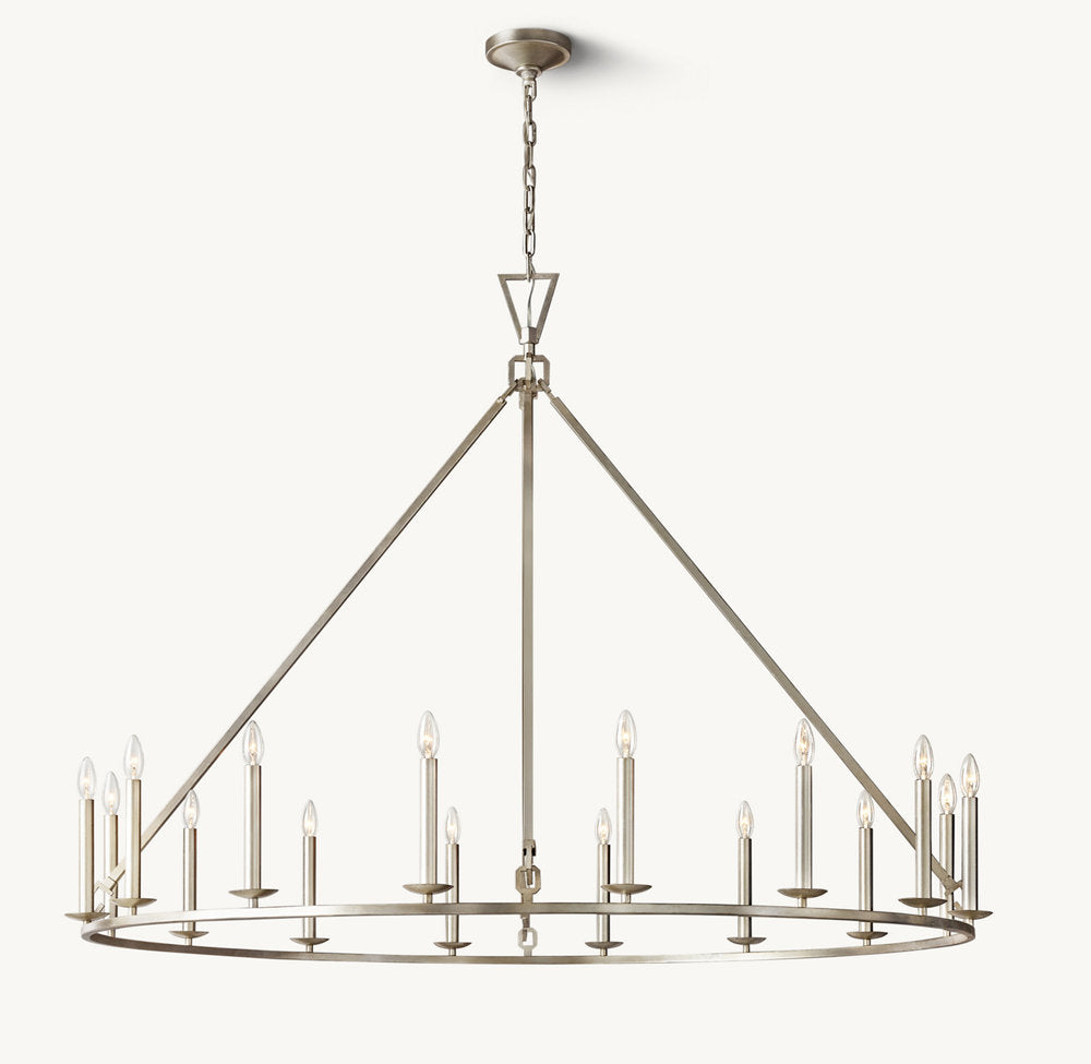 19TH C. ENGLISH OPENWORK ROUND CHANDELIER 72"