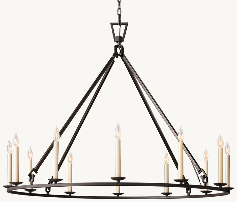 19TH C. ENGLISH OPENWORK ROUND CHANDELIER 50"