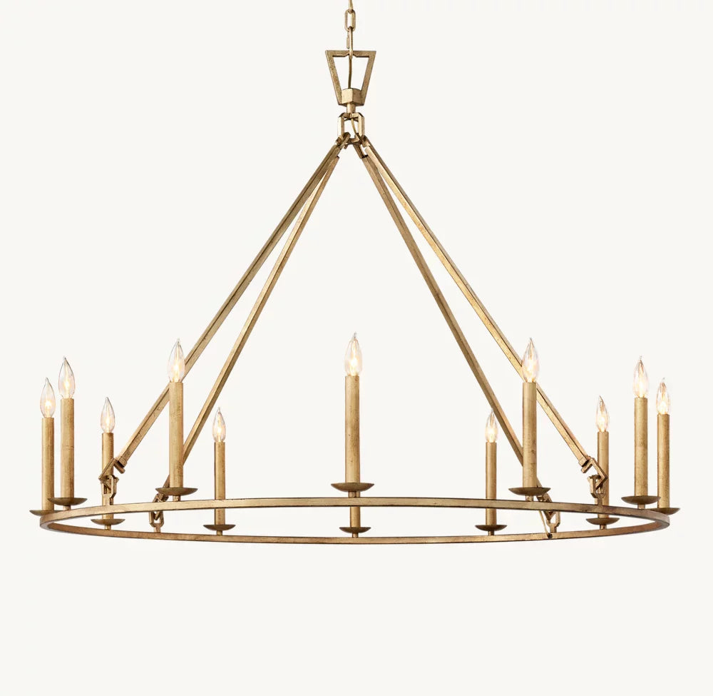 19TH C. ENGLISH OPENWORK ROUND CHANDELIER 50"