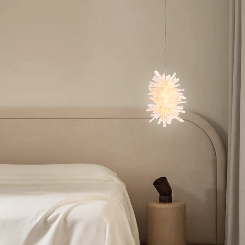 Natural Crystal Bedside Swallow Lamp H7.84 in