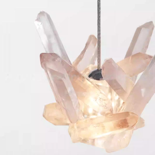 Natural Crystal Bedside Swallow Lamp 3.94 in